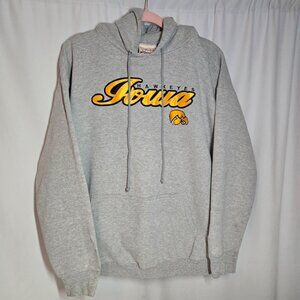 Vintage Iowa Hawkeyes Hoodie Men L Gray CI Apparel 90/10 Preshrunk Pre-owned